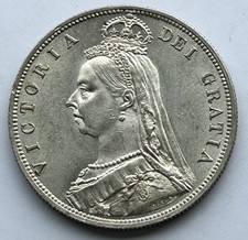 1887 Victoria Silver Half Crown Coin