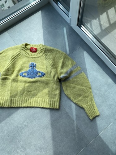 Vivienne Westwood red label rare knitted sweater baggy big logo yellow wmns M - Picture 5 of 13