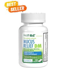 120 Count Mucus Relief DM Dextromethorphan 20mg Guaifenesin 400mg for Adults