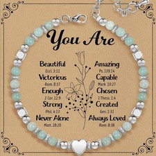 HZLucki Easter Gifts for Women, Inspirational Love Stone One Size, Green 