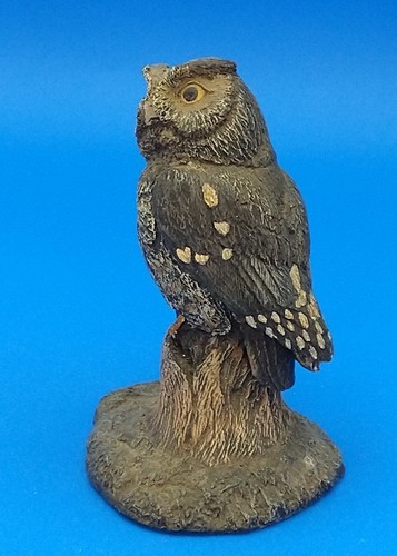 Cold Bronze Cast Statue SCREECH OWL Charles Earnhardt 3" Wildlife Collection - Picture 2 of 7