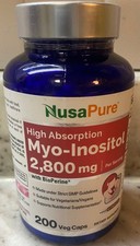 NUSAPURE MYO-INOSITOL 2800mg Supplement Exp. 01/2027 200 Capsules