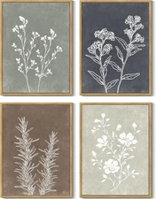 Drsoum Framed Boho Wall Art Set 11''x 14''x 4pcs, Natural 