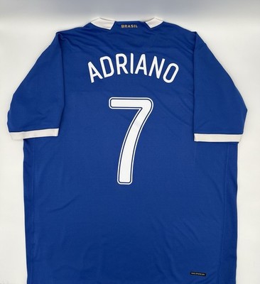 Brazil 2006/2007 Away Adriano #7 Authentic Nike Soccer Jersey XL