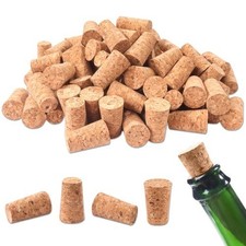 Paquete de 100 corchos de madera natural, tapones de corcho cónicos de madera tapón a granel, botella de vino