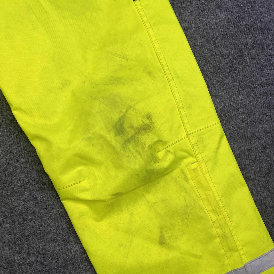 Grundens Rain Pants Youth 10YRS Hi-Vis Yellow Waterproof Reflective Workwear - Image 4 of 4