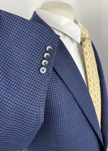 Shaquille O’Neal XLG Herren Blau Gingham Kariert Sport Mantel Blazer Jacke Gr. 52 R