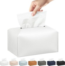 Long Tissue Box Cover, PU Leather Tissue Holder Rectangle, Facial Paper