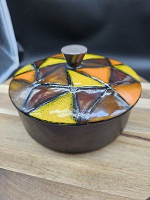 Vintage Bitossi Pottery Italy Covered Candy Dish