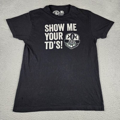 Affliction Shirt Mens Large Black Short Sleeve Show Me Your TDs Casual Funny