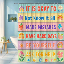 Cute Inspirational Shower Curtain with Colorful Design