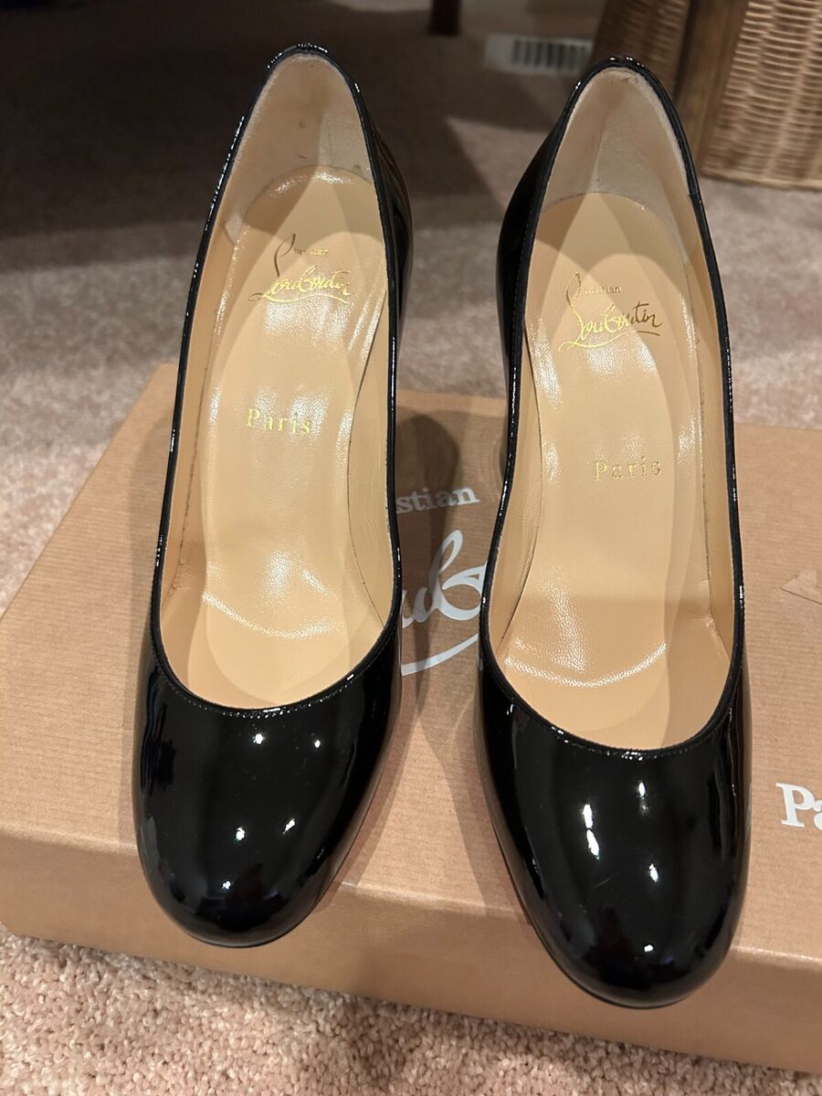 New Christian Louboutin Baobab 85 Black Patent Heels Pumps New Christian Louboutin Baobab 85 Black Patent Heels Pumps