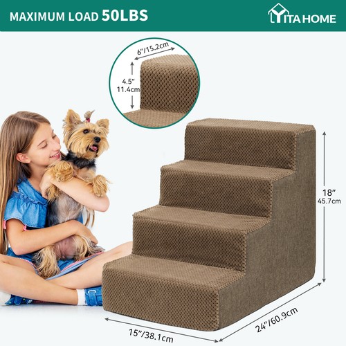 Small Dog Stairs Pet Stairs Pet Steps for Bed and Couch with Support Boards - Picture 22 of 23