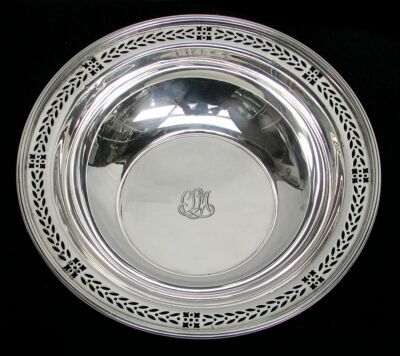 TIFFANY & CO 1926 STERLING SILVER RETICULATED RIM 6 3/8