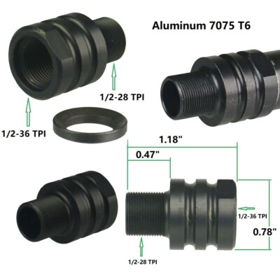 1/2-36 Thread  With 1/2-28 Outside Thread,1/2x36 Convert to 1/2x28TPI