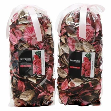 Two Bags of Rose Scented Sachet Pink Dried Flower Potpourri 8.4 OZ
