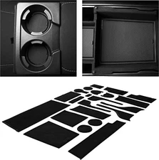 Black Console Cup Liner Pads Door Slot Non Slip Rubber Mats Fits 17-20 Fusion