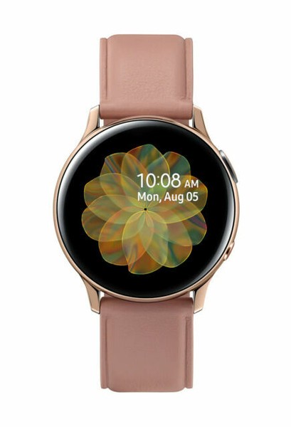 Samsung Galaxy Watch Active 2 40mm Caja de acero inoxidable en tono dorado  con Correa de piel en rosa (4G) | Compra online en eBay