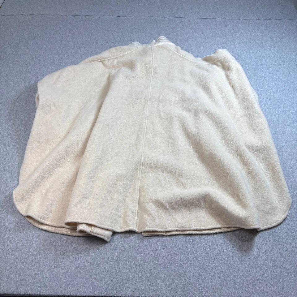 Винтажные проекции шерсти пончо женщин кремовая куртка плащ наследия 80-х сделано в США - Изображение 2 из 4
