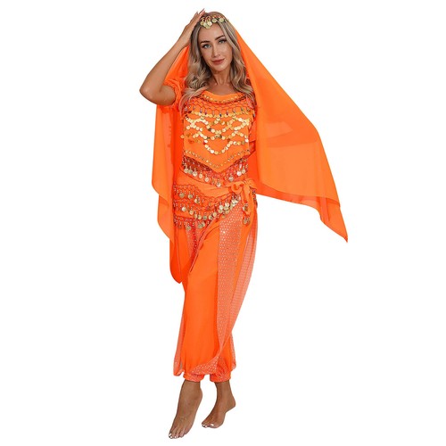 Damen Tanzbekleidung Laterne Kostüm Harem Outfit Cosplay Tanz Schal Bauch Sets - Bild 117 von 139