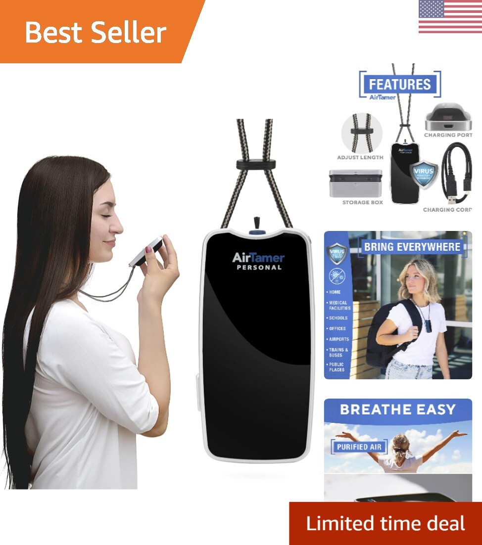 Rechargeable Personal Air Purifier, Proven Performance, Virus and Pollutant T...