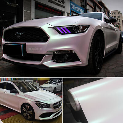 Matte Satin Dawn White Pearl Metal Chrome Entire Auto Car Vinyl Wrap  Sticker AB