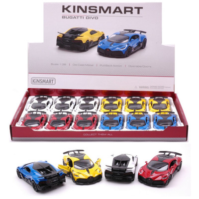 Maquette Bugatti Divo Jaune Kinsmart - échelle 1:36, Modèle Détaillé (BBKT5442DY)