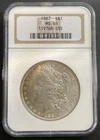 1887-P Morgan 90% Silver Dollar $1 NGC-MS-65, Nicely Toned Colorful Coin