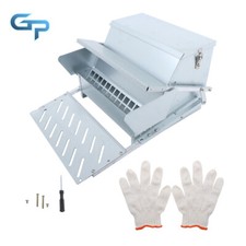 Automatic Chicken Feeder Galvanized Steel Poultry Feeders Weatherproof 20lb Feed