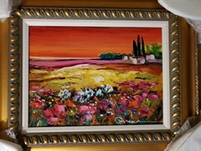 Original Maya Green Painting on Canvas (Spring Sky ) "One of a Kind" Stunning  