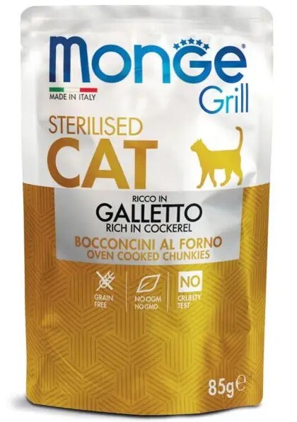 MONGE GRILL BUSTE STERILIZED GALLETTO 85GR