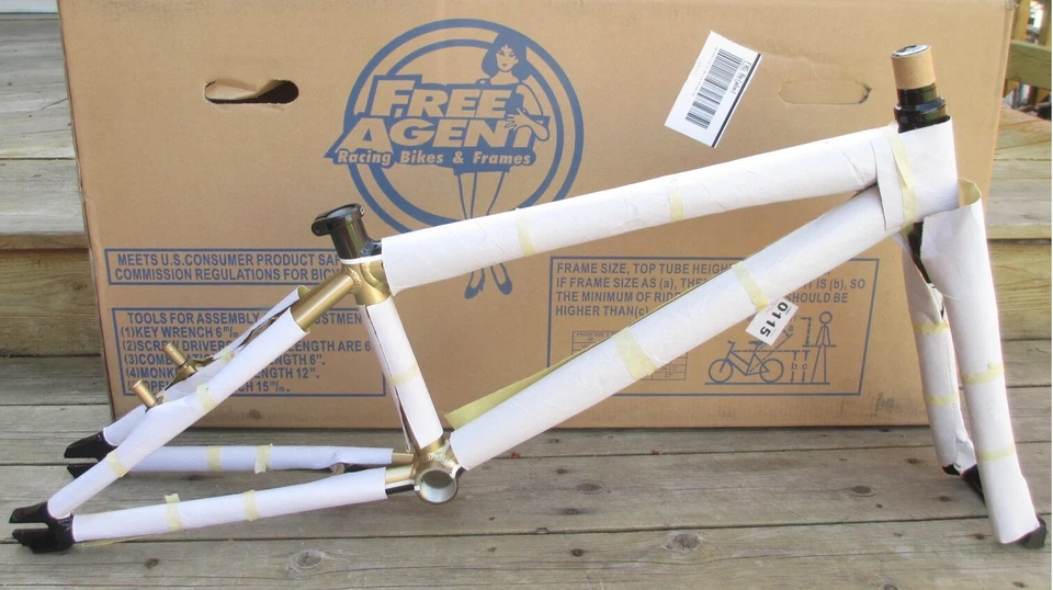 Juego de cuadro BMX con horquilla FREE AGENT TEAM LIMUSINA MARCO negro/dorado/blanco 20"" Foto 2 de 4