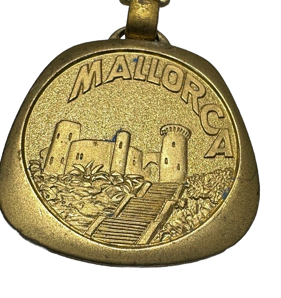 Vintage Mallorca Spain Balearic Islands Castle Historic Sites Travel Keychain