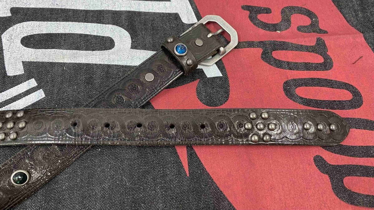 RRL Double RL Distressed Studded Leather Western Belt | eBay RRL Double RL Distressed Studded Leather Western Belt | eBay