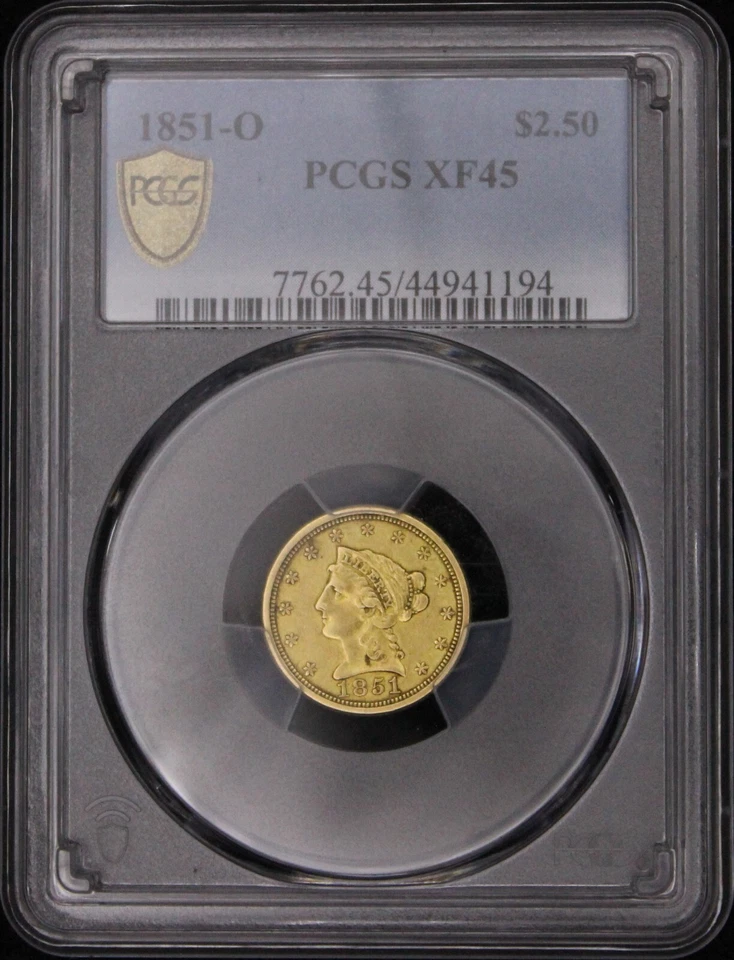 1851-O XF45 Liberty Head Quarter Eagle , PCGS 44941194 - Image 3 of 4