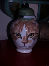 Custom SMALL Pet urn for CAT urn ash orange white Cats cremation jar memorial