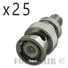 25 Pack Lot - SMA Female to BNC Male RF Coax Coaxial Adapter Converter Connector