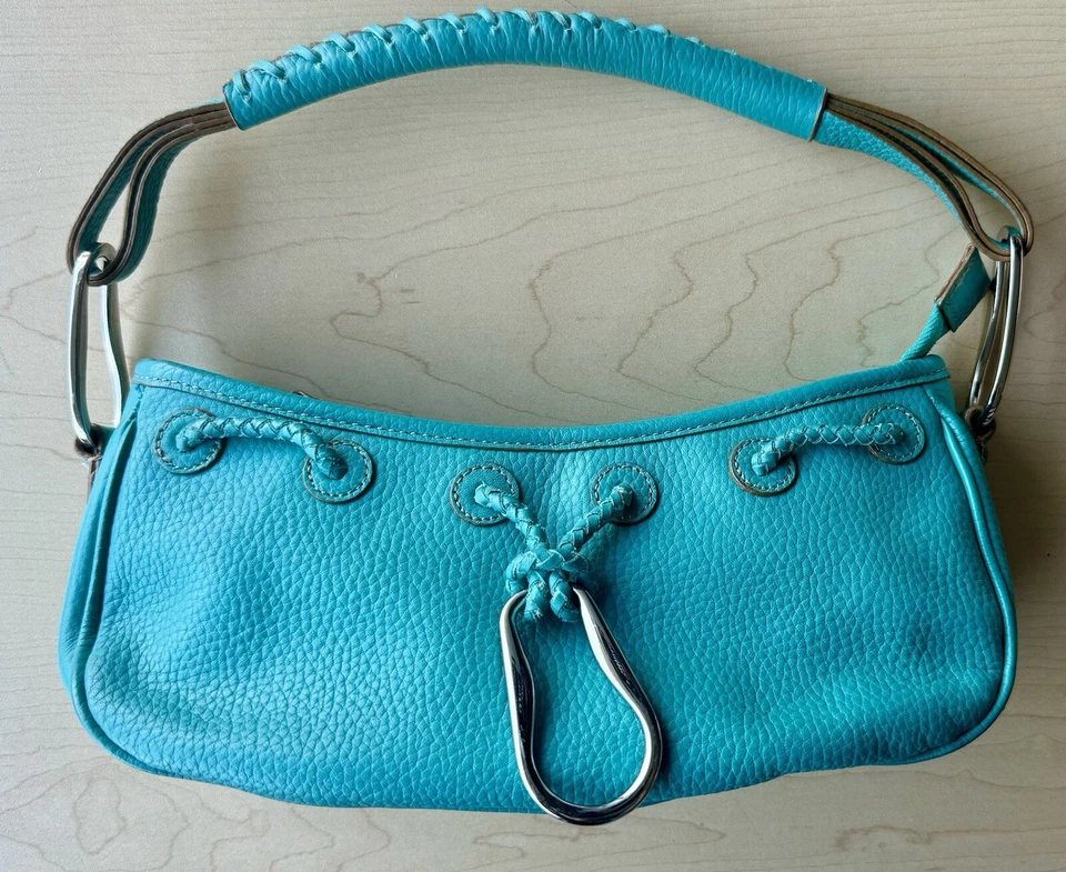 BCBGMaxazria новый галечный натуральной кожи сумочки бирюзовый зеленый - Изображение 3 из 4