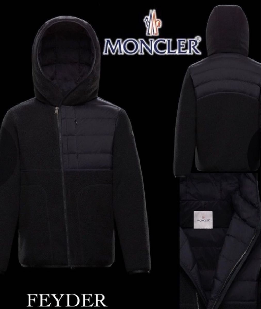 Authentic Moncler fleece down parka FEYDER size 1 black good  