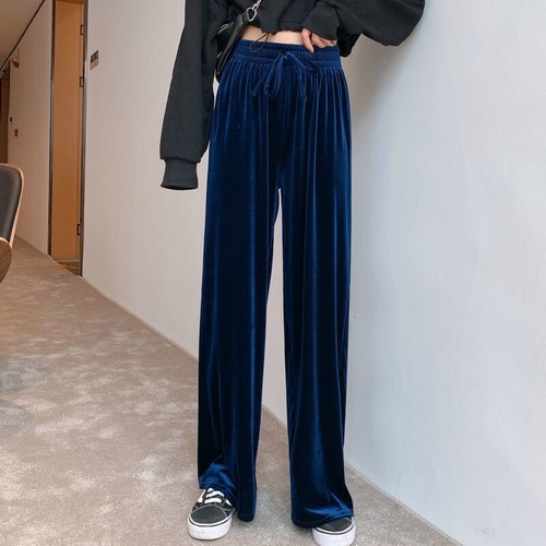 Velvet Pants Wide Leg Trousers 