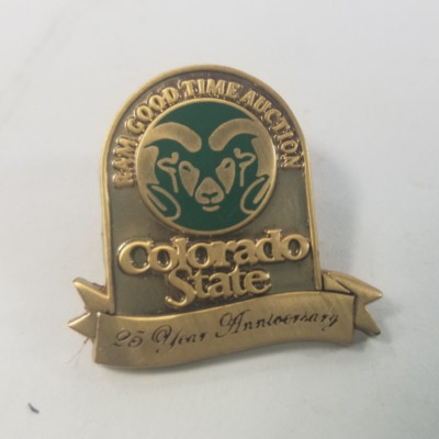 Colorado State University Rams Lapel Hat Pin Vtg 25 Year Anniversary Auction