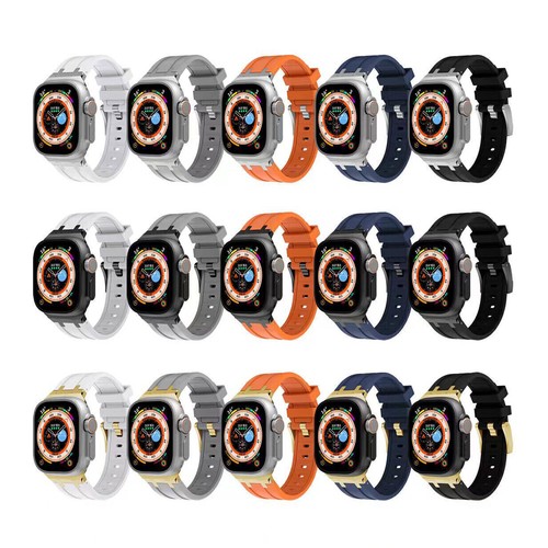 For Apple Watch Ultra 2 S10 9 8 7 AP Mod Band Silicone Strap 49/46/45/44/41/40mm - Zdjęcie 6 z 34