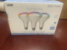 Feit Electric Smart Wifi Bulb 65W EQ LED Flood Light Bulb (3-Pack)