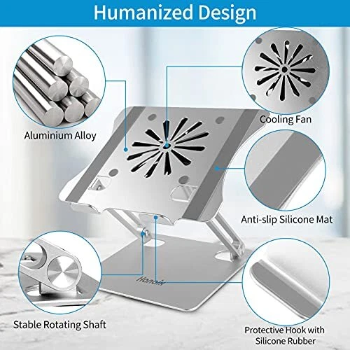 Cooling Laptop Stand with Adjustable Height and Foldable Design