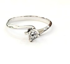 Anello solitari (Valenti) in oro Bianco con Diamante ct 0,25 Promessa,Compleanno