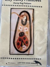 Oley Valley Primitives Penny Rug Pattern w/Felt Lady Bug Door Hanger