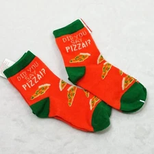 Kids Pizza Slice Socks Two Pairs Novelty Full Toe Junk Food New with Tags Set
