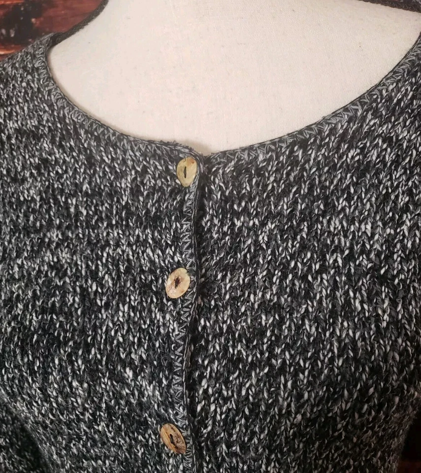 Cárdigan Suéter Carolina Colores Grande Botón Frontal Mármol Hecho en EE. UU. De Colección Foto 4 de 4