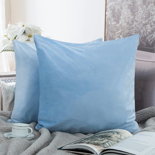 Velvet Cushion Cover 2 Pack Ultra Soft Various Colors Throw Pillow Case - Picture 54 of 64