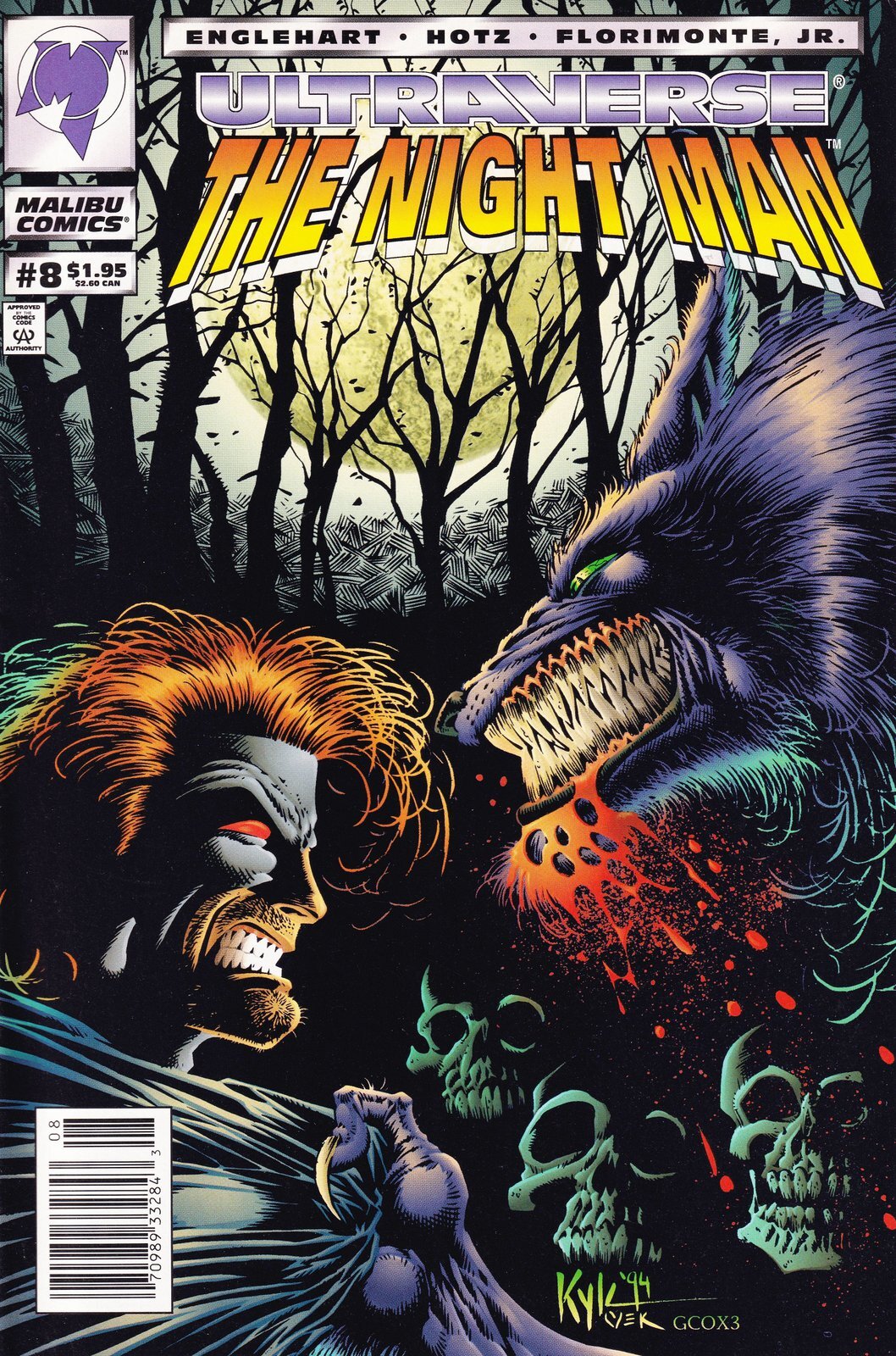 The Night Man #8 Newsstand Cover Malibu Comics